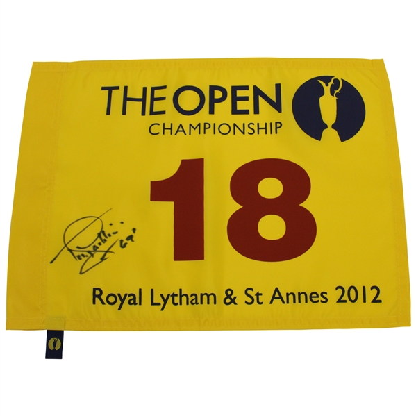 Tony Jacklin Signed 2012 OPEN at Royal Lytham & St Annes Flag with '69' Notation JSA ALOA