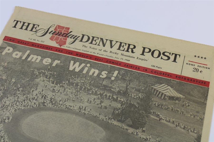 1960 'Arnold Palmer Wins' The Denver Post Sunday Edition - US Open Cherry Hills 
