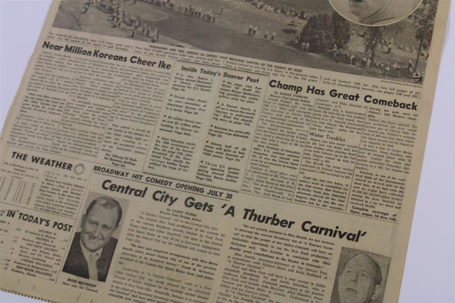 1960 'Arnold Palmer Wins' The Denver Post Sunday Edition - US Open Cherry Hills 