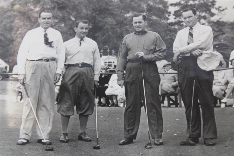 Bobby Jones, Gene Sarazen & Two Others at Dunedin Early 1940's Photograph 