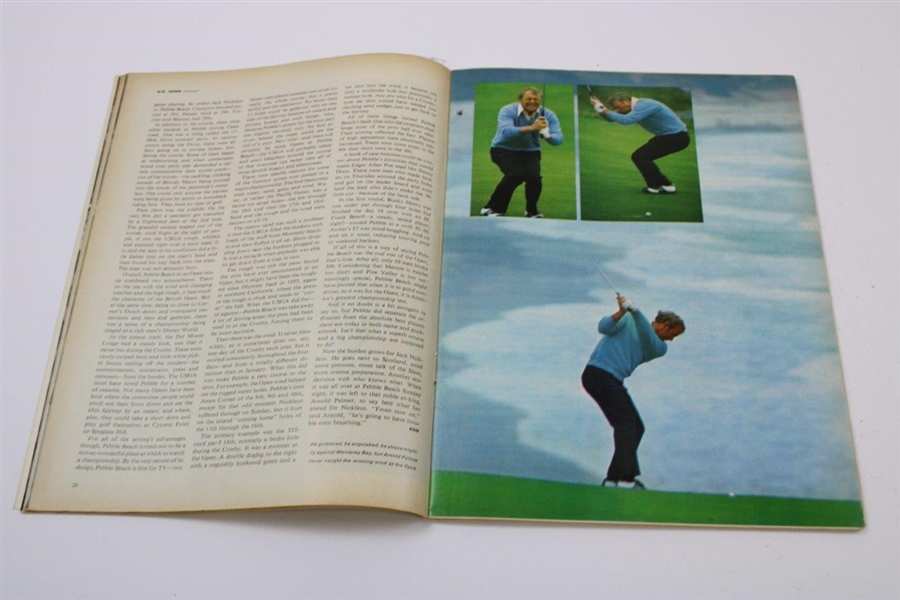 Jack Nicklaus Signed 1972 Sports Illustrated 'Two Down Two To Go' Magazine - June 26th JSA ALOA