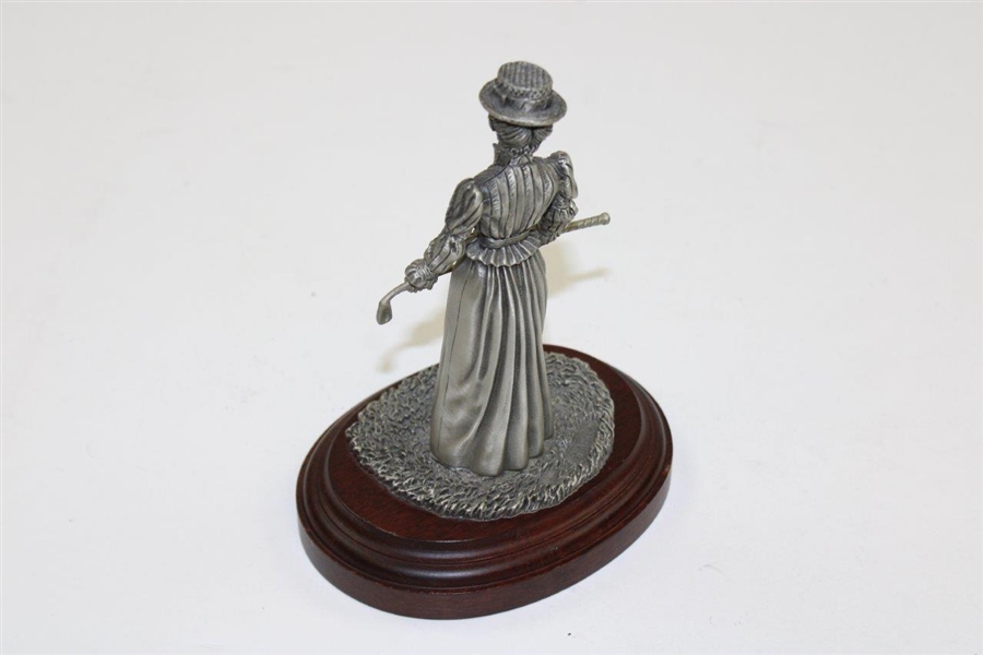 Classic Victorian Woman Golfer Pewter Sculpture by Artist B. Austin