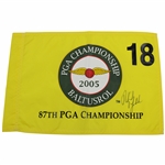 Phil Mickelson Signed 2005 PGA Championship at Baltusrol Yellow Screen Flag JSA ALOA