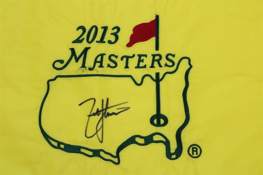 Zach Johnson Signed 2013 Masters Embroidered Flag JSA ALOA