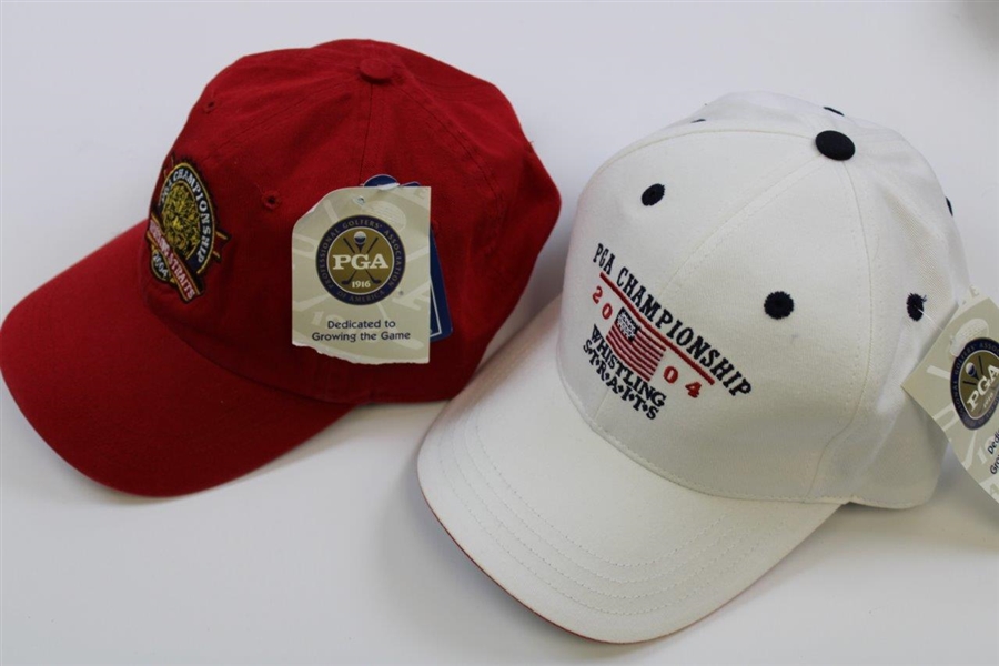 Whistling Straits Red, White, & Blue Logo Hats - 2004 PGA(x2) & 2007(US Senior Open)