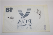 Tiger Woods & Jack Nicklaus Signed 2000 PGA at Valhalla Flag - Tiger Slam JSA #B47338