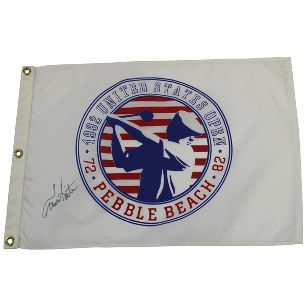 Tom Kite Signed 1992 US Open at Pebble Beach Screen Flag JSA ALOA
