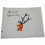 Tom Weiskopf Signed Embroidered Course Flag with Best Wishes JSA ALOA