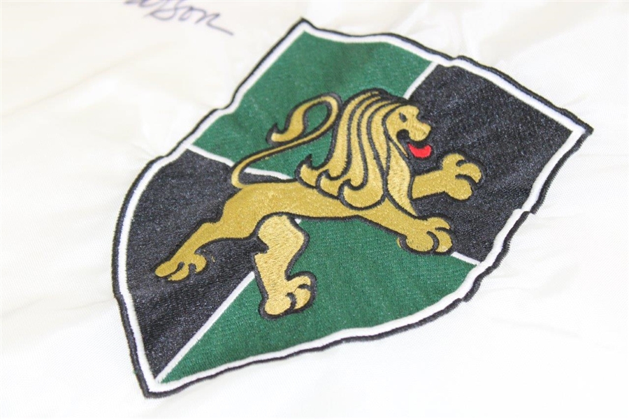 Tom Watson Signed Embroidered Shield Course Flag JSA ALOA