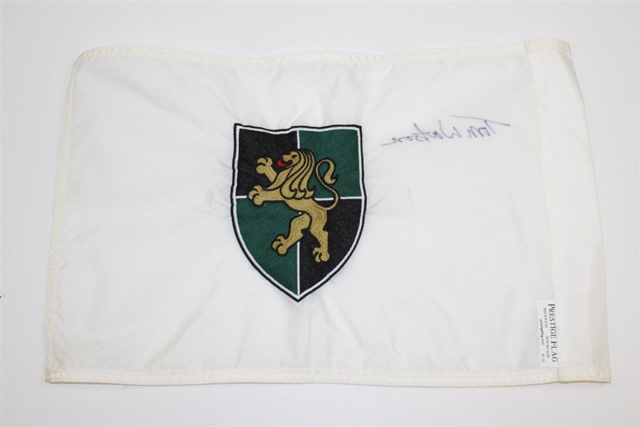 Tom Watson Signed Embroidered Shield Course Flag JSA ALOA