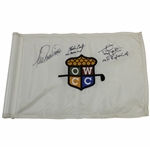 Lee Trevino, Charles Coody, & Tony Jacklin Signed OWCC Embroidered Flag with Ryder Cup JSA ALOA