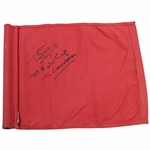 Tony Jacklin Signed Red Course Flag with 1969 Ryder Cup - The Concession JSA ALOA
