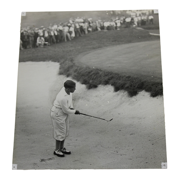 Bobby Jones Press Photo Hitting Out of Sandtrap at the 1930 US Amateur - Sporting News Collection 9/26/1930