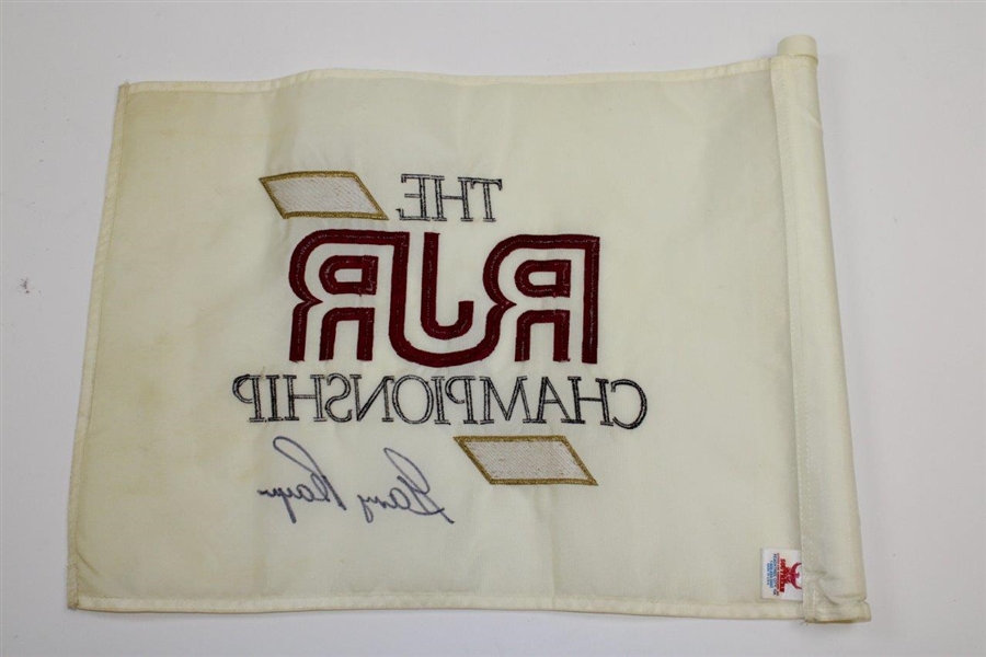 Gary Player Signed 'The RJR Championship' Embroidered Course Flag JSA ALOA