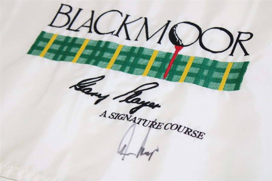 Gary Player Signed Blackmoor - A Signature Course Embroidered Flag JSA ALOA