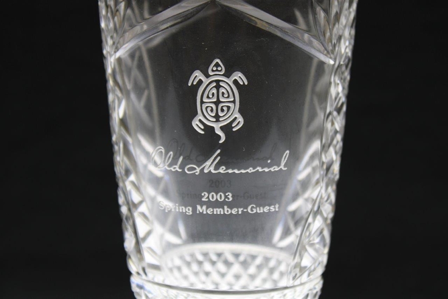 2003 Old Memorial Spring Member-Guest Sterling Cut Glass Vase w/Lid