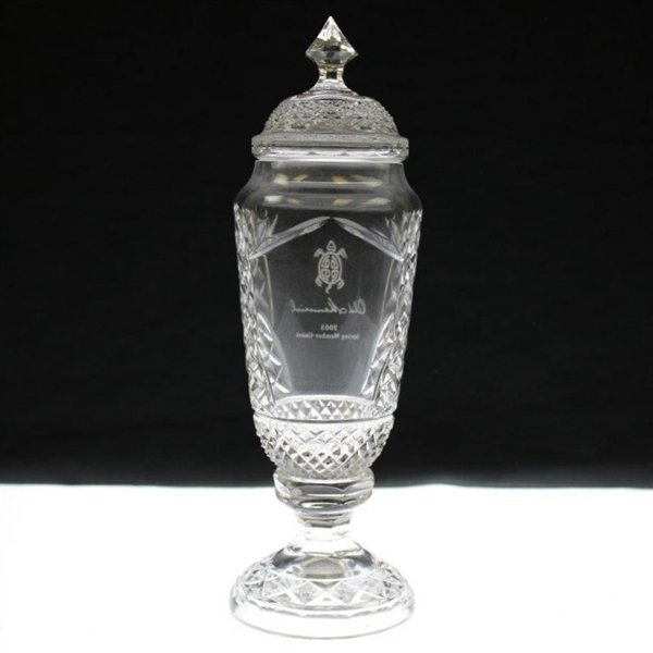 2003 Old Memorial Spring Member-Guest Sterling Cut Glass Vase w/Lid
