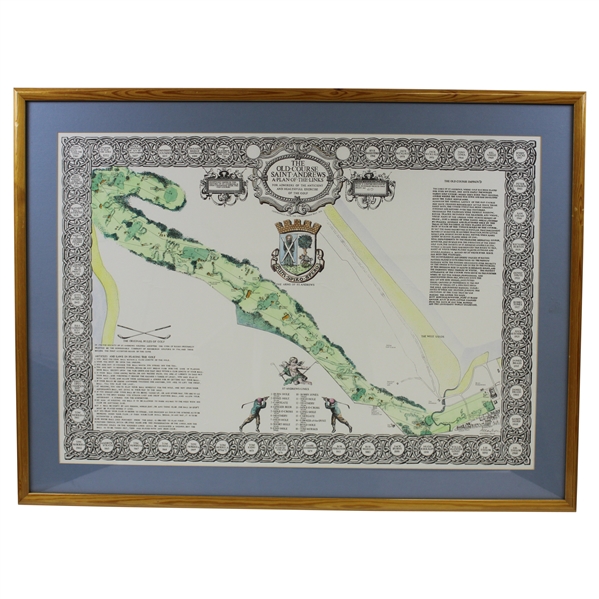 The Old Course St Andrews 'A Plan of the Links' Ltd Ed Map #69/500 by Allan Arias - Framed