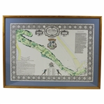 The Old Course St Andrews A Plan of the Links Ltd Ed Map #69/500 by Allan Arias - Framed