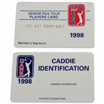 Chi-Chi Rodriguezs 1998 Senior PGA Tour Players Card with 1998 Caddie Identification Card