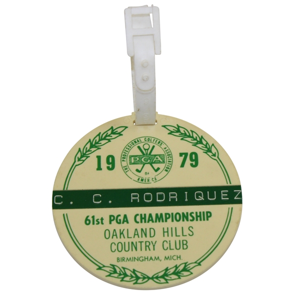 Chi-Chi Rodriguez's 1979 PGA Championship at Oakland Hills CC Contestant Bag Tag
