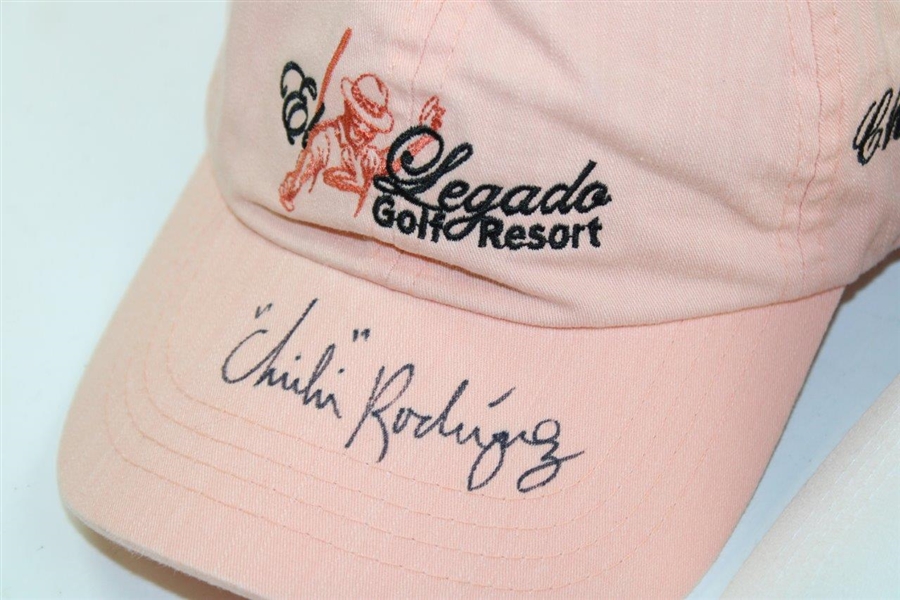 Three (3) Chi-Chi Rodriguez Signed Legends Golf Resort Golf Hats - Chi-Chi Rodriguez Collection JSA ALOA