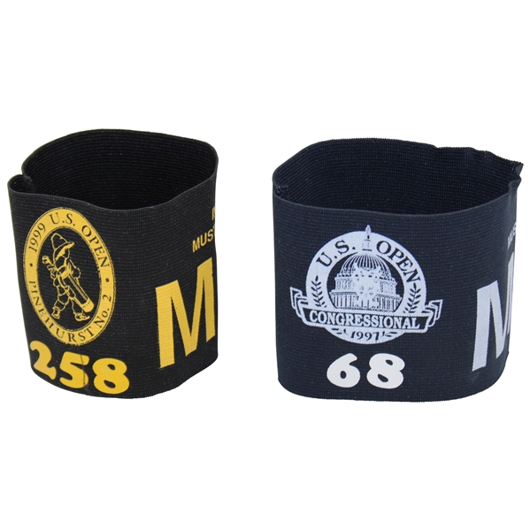 1999 US Open at Pinehurst #258 & 1997 US Open at Congressional #68 Media Arm Bands