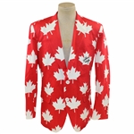 John Daly Signed Personal Hand-tailored LoudMouth Red with White Maple Leafs Themed Sport Coat JSA ALOA