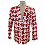 John Daly Signed Personal Hand-tailored LoudMouth Red & White Houndstooth Themed Sport Coat JSA ALOA