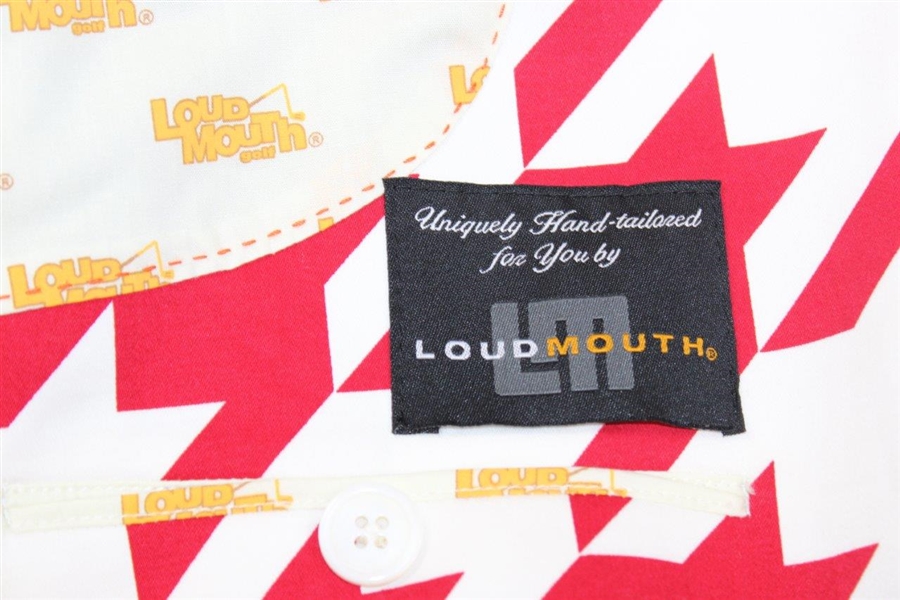John Daly Signed Personal Hand-tailored LoudMouth Red & White Houndstooth Themed Sport Coat JSA ALOA