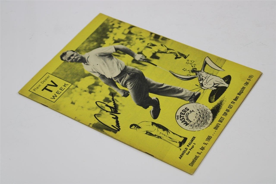 Arnold Palmer Signed 1965 The Masters TV Guide - Cleveland, Oh. JSA ALOA