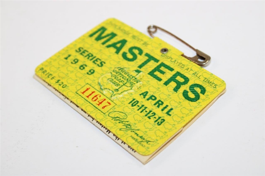 1969 Masters Tournament SERIES Badge #11647 - George Archer  Winner