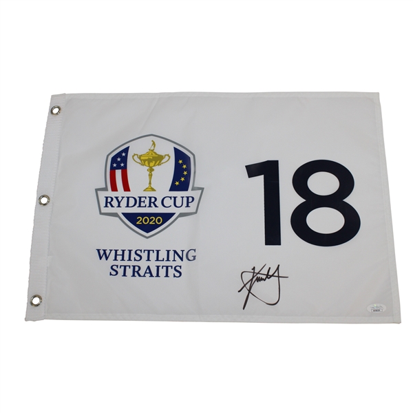 Xander Schauffele Signed 2020 Ryder Cup at Whistling Straits Flag JSA #VV50235