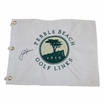 Jack Nicklaus Signed Pebble Beach Golf Links White Embroidered Flag JSA FULL #Z91765