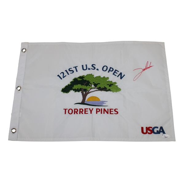 Jon Rahm Signed 2021 US Open at Torrey Pines Embroidered Flag JSA #UU96990