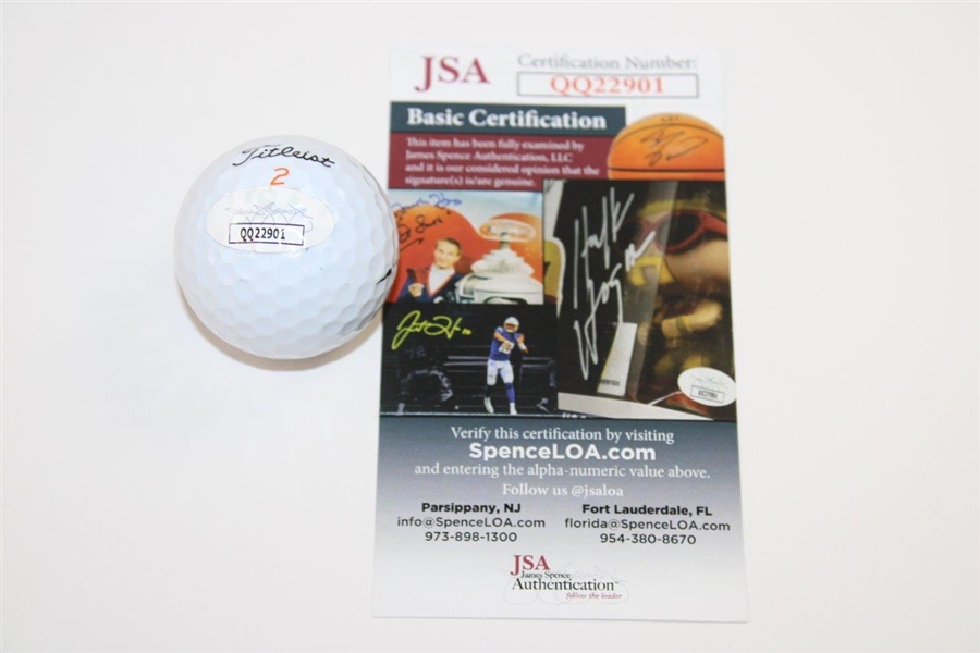 Viktor Hovland Signed Titleist Logo Golf Ball JSA #QQ22901