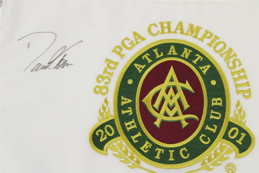 David Toms Signed 2001 PGA at Atlanta Athletic Club Embroidered Flag JSA ALOA
