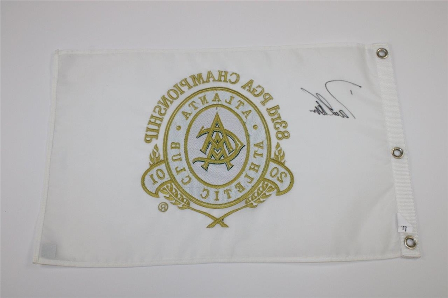 David Toms Signed 2001 PGA at Atlanta Athletic Club Embroidered Flag JSA ALOA