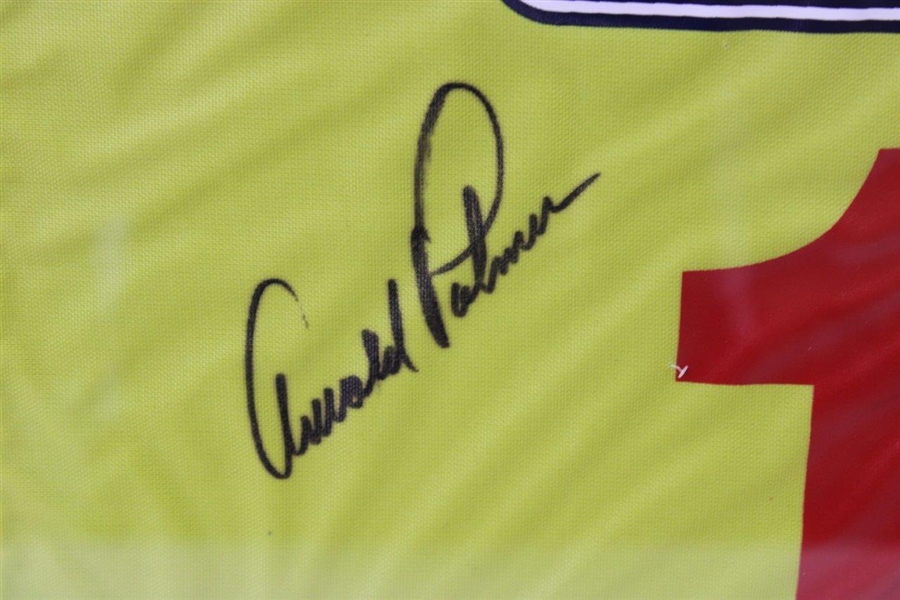 Arnold Palmer Signed 2000 The OPEN at St. Andrews Yellow Flag - Framed JSA ALOA