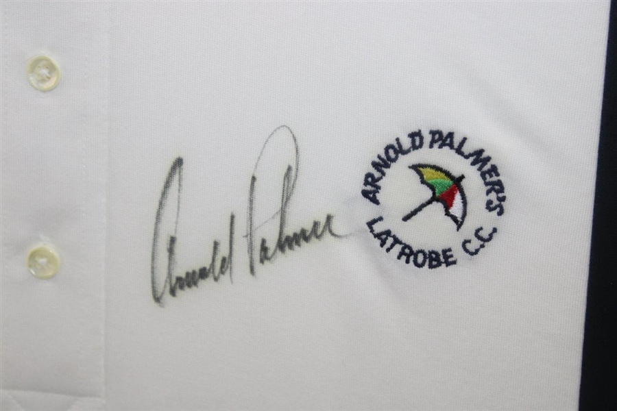 Arnold Palmer Signed Arnold Palmer's Latrobe CC White Golf Shirt - Framed JSA ALOA