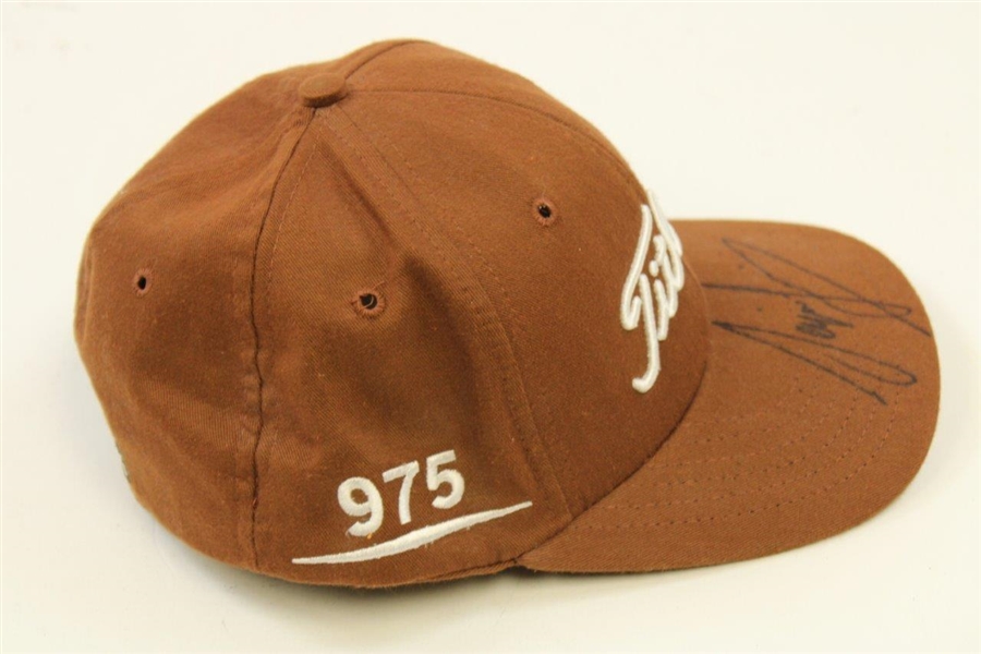 Sergio Garcia Signed Titleist Issued DCI 975 SERGIO Fitted Brown Hat JSA ALOA