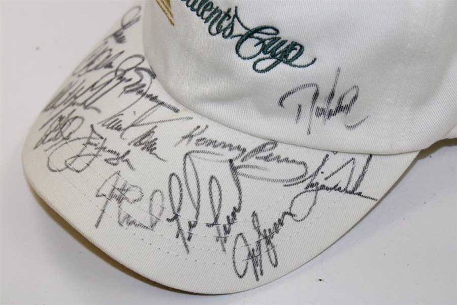 Tiger Woods & Team Signed 2003 The President's Cup Hat - The DiMarco Collection JSA ALOA