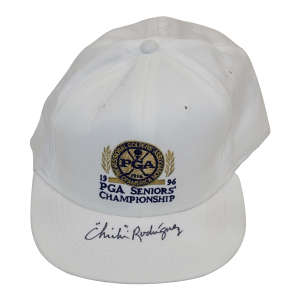 Chi-Chi Rodriguez's Personal Signed 1996 PGA Seniors Championship White Hat JSA ALOA