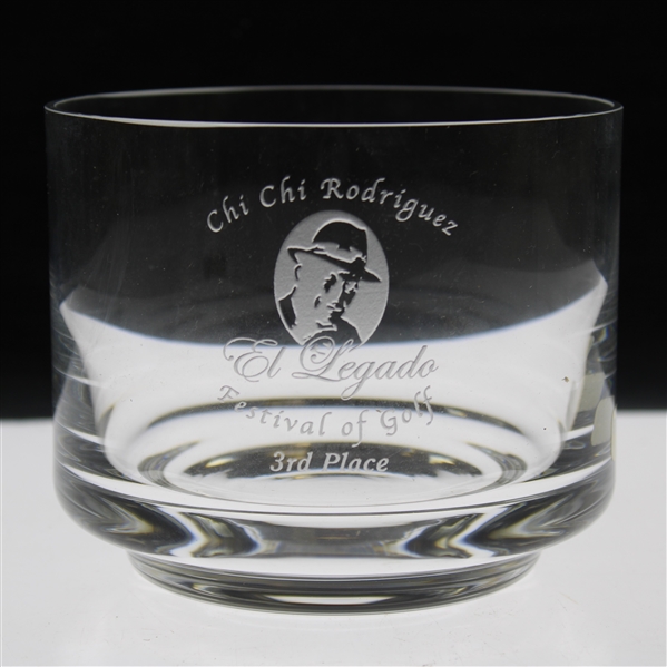Chi-Chi Rodriguez's Personal El Legado Festival Of Golf 3rd Place Glass Bowl Trophy