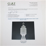 Champion Chi-Chi Rodriguez's Personal 1987 Digital Seniors Classic Crystal Winner's Trophy