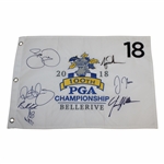 Champ Brooks Koepka, Tiger Woods & Five (5) PGA Champs Signed 2018 PGA Flag JSA ALOA