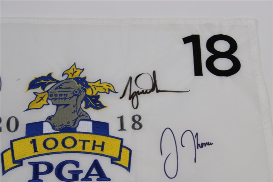 Champ Brooks Koepka, Tiger Woods & Five (5) PGA Champs Signed 2018 PGA Flag JSA ALOA