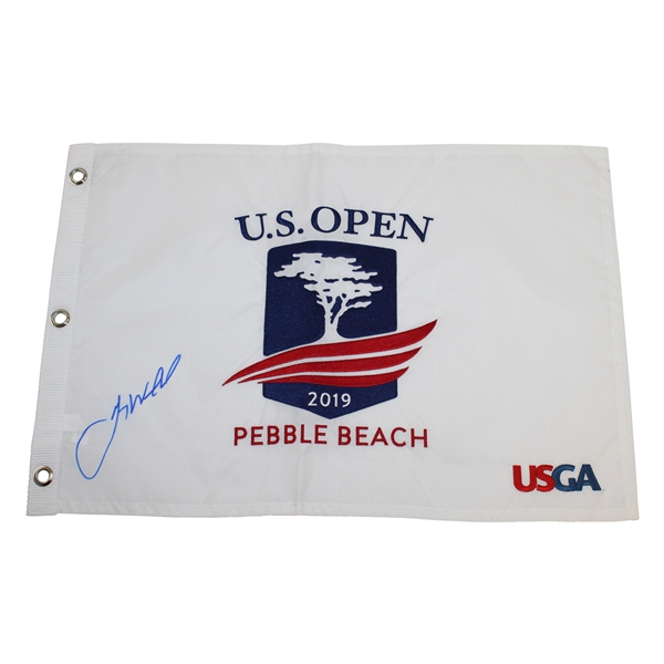 Gary Woodland Signed 2019 US Open at Pebble Beach Embroidered Flag JSA ALOA
