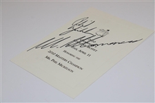 Phil Mickelson Signed 2010 Masters Chairman's Cocktail Buffet Menu - Night of Win! JSA ALOA