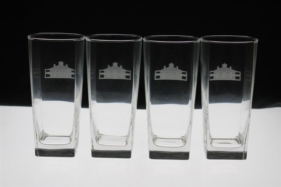 Set of Four (4) Augusta National Clubhouse Drinking Glasses with Pitcher